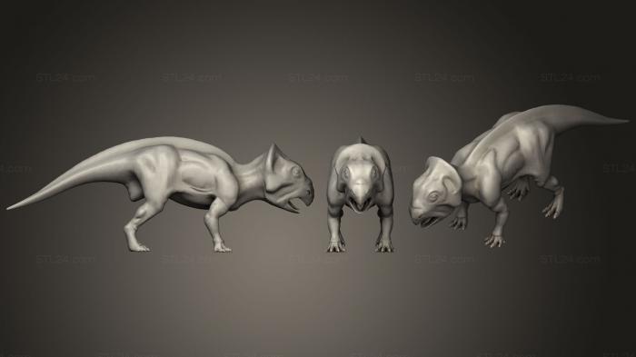 Статуэтки животных (Лептоцератопс изящный, STKJ_1738) 3D модель для ЧПУ станка