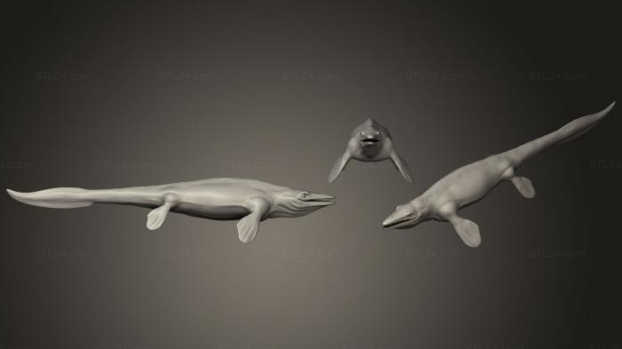 Статуэтки животных (Мозазавр Хоффманний, STKJ_1748) 3D модель для ЧПУ станка
