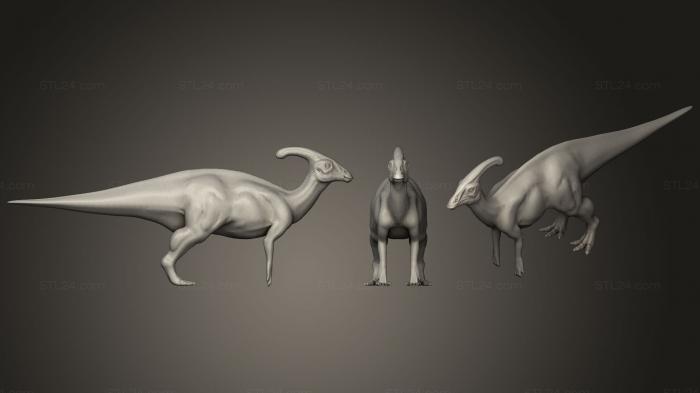 Статуэтки животных (Паразавролофус Уолкери, STKJ_1755) 3D модель для ЧПУ станка