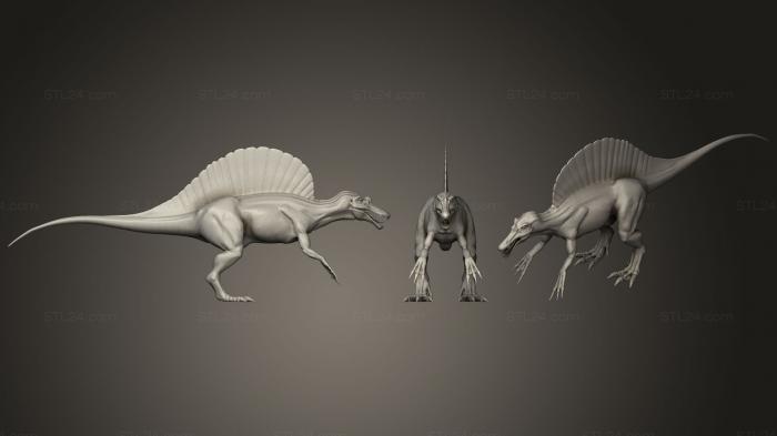 Статуэтки животных (Спинозавр Aegyptiacus, STKJ_1797) 3D модель для ЧПУ станка