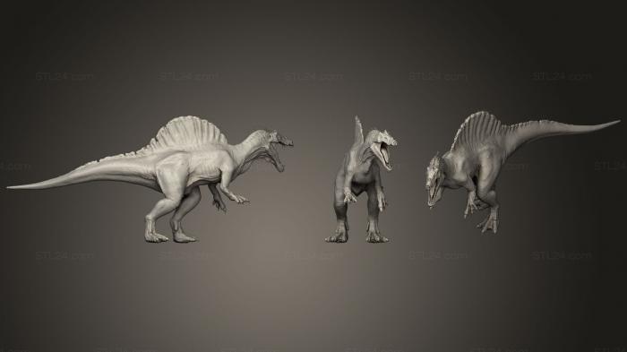 Статуэтки животных (Симулятор битвы при восстании животных спинозавров, STKJ_1798) 3D модель для ЧПУ станка