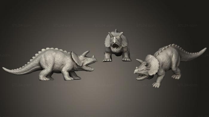 Animal figurines (Triceratops Dinosaur, STKJ_1819) 3D models for cnc