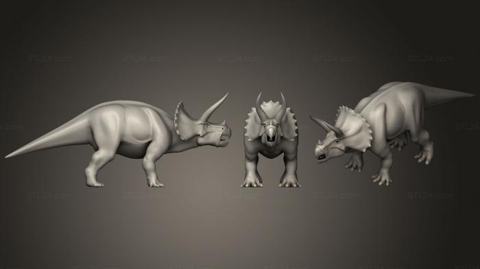 Animal figurines (Triceratops Horridus, STKJ_1820) 3D models for cnc