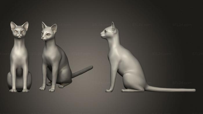 Статуэтки животных (Абиссинская кошка, STKJ_1829) 3D модель для ЧПУ станка