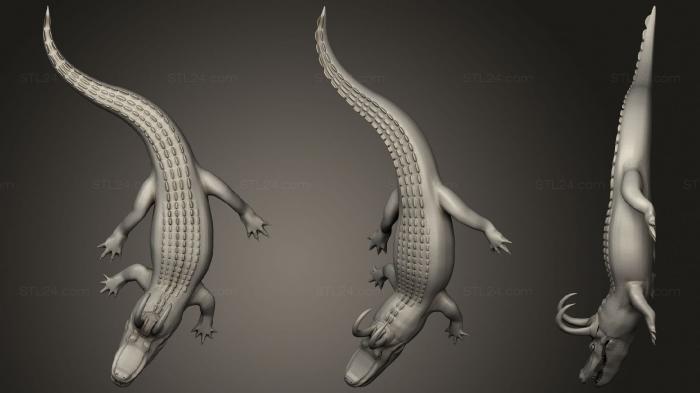 Статуэтки животных (Аллигатор локи, STKJ_1833) 3D модель для ЧПУ станка