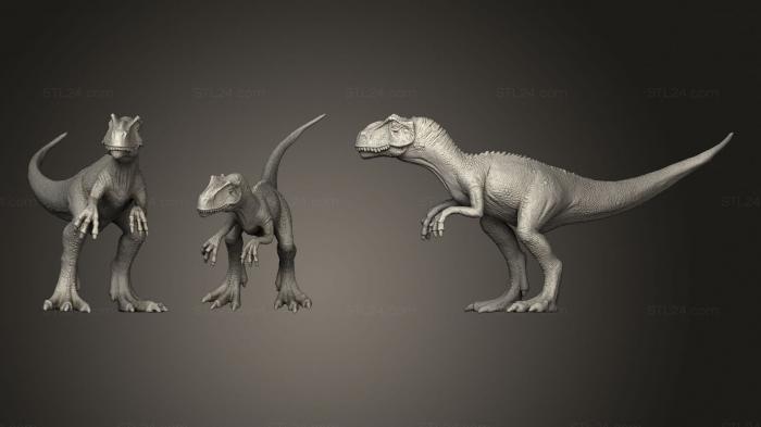 Animal figurines (Allosaurus, STKJ_1835) 3D models for cnc