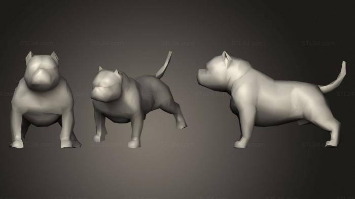 Animal figurines (American Bully Dog, STKJ_1837) 3D models for cnc