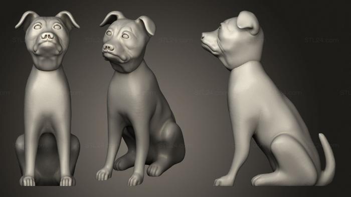Animal figurines (American Staffordshire Terrier, STKJ_1839) 3D models for cnc