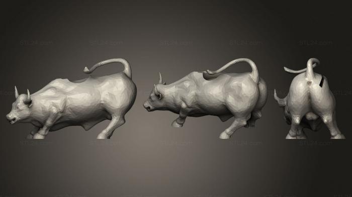 Статуэтки животных (Apple Watch док-станция Wall Street Bull, STKJ_1850) 3D модель для ЧПУ станка