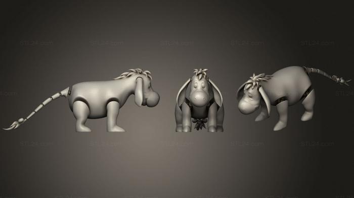 Статуэтки животных (Сочлененный иа - иа Винни - пух, STKJ_1861) 3D модель для ЧПУ станка