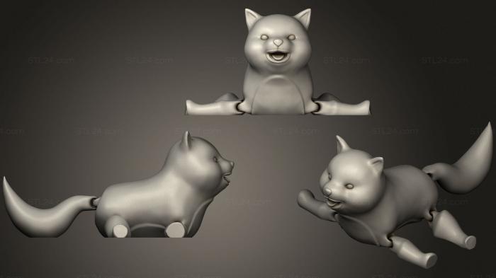 Статуэтки животных (Сочлененный щенок на месте, STKJ_1876) 3D модель для ЧПУ станка