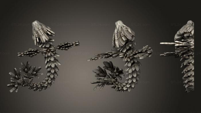 Статуэтки животных (Малышка Летающая Змея4 BBJ, STKJ_1888) 3D модель для ЧПУ станка
