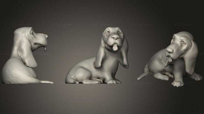 Статуэтки животных (БАССЕТ - ХАУНД, STKJ_1899) 3D модель для ЧПУ станка