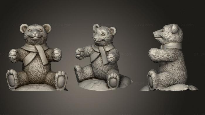 Статуэтки животных (Медведь игрушечный, STKJ_1904) 3D модель для ЧПУ станка