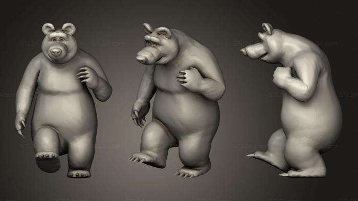 Статуэтки животных (Мишка из Маша и медведь, STKJ_1906) 3D модель для ЧПУ станка