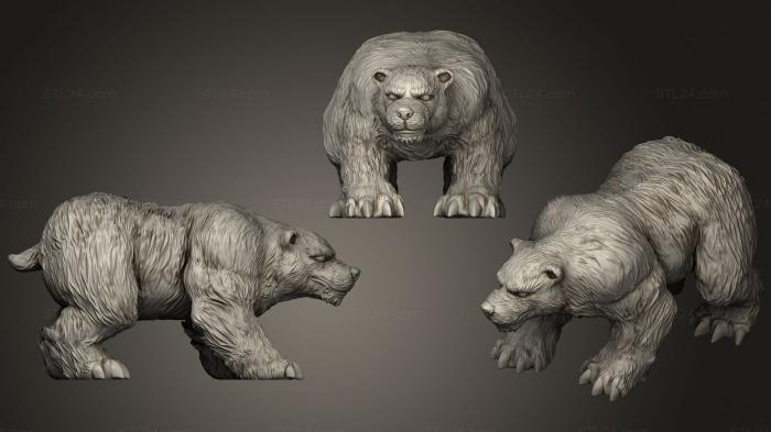 Статуэтки животных (Медведь Стоит, STKJ_1908) 3D модель для ЧПУ станка
