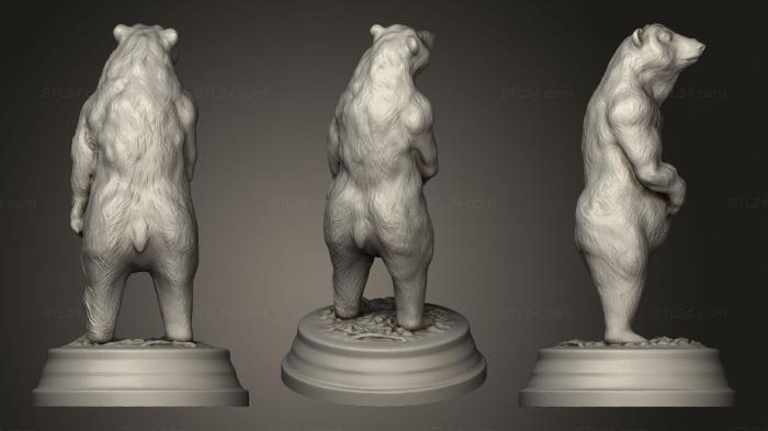 Статуэтки животных (Бурый медведь (Ursus Arctos), STKJ_1952) 3D модель для ЧПУ станка