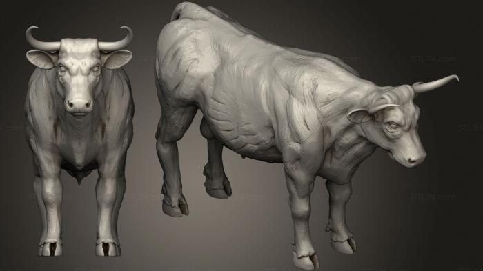 Animal figurines (Bull, STKJ_1960) 3D models for cnc