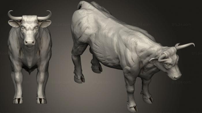 Animal figurines (Bull Full Body, STKJ_1961) 3D models for cnc