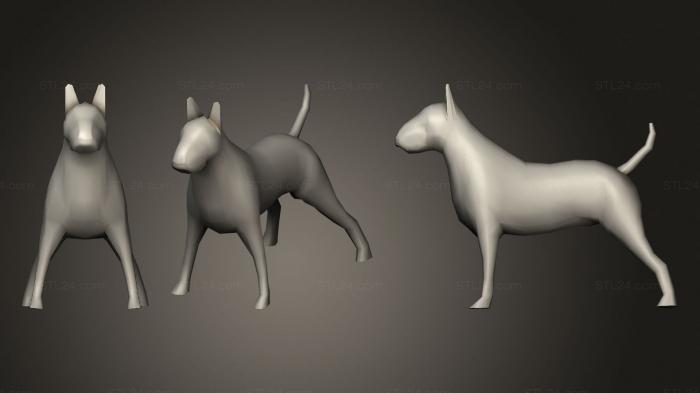 Статуэтки животных (Поза бультерьера стоя, STKJ_1967) 3D модель для ЧПУ станка