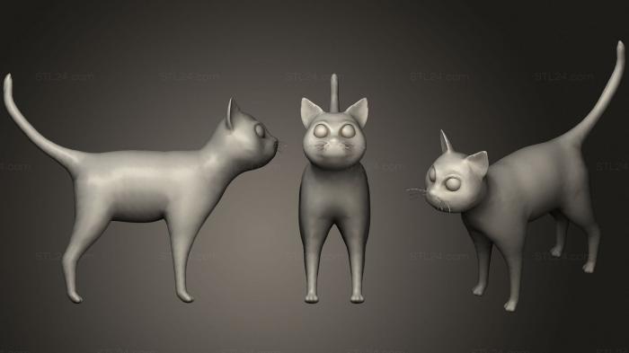 Статуэтки животных (Мультяшный Кот Оранжевого Цвета, STKJ_1984) 3D модель для ЧПУ станка