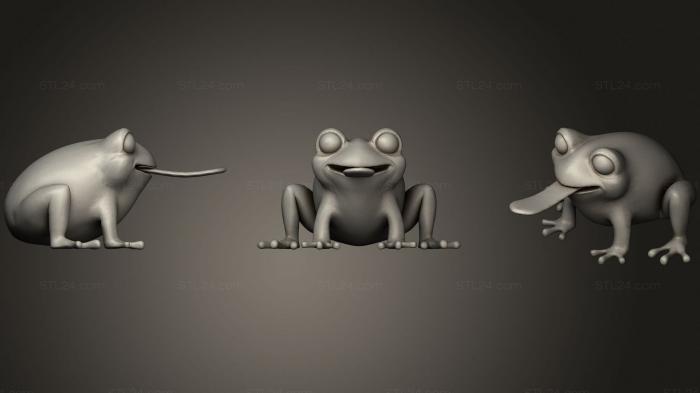 Animal figurines (Cartoon Red legged Frog, STKJ_1985) 3D models for cnc