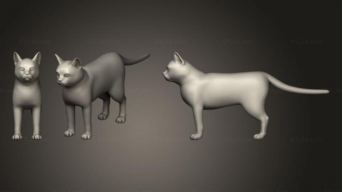 Статуэтки животных (Кошачий Басмеш, STKJ_1988) 3D модель для ЧПУ станка