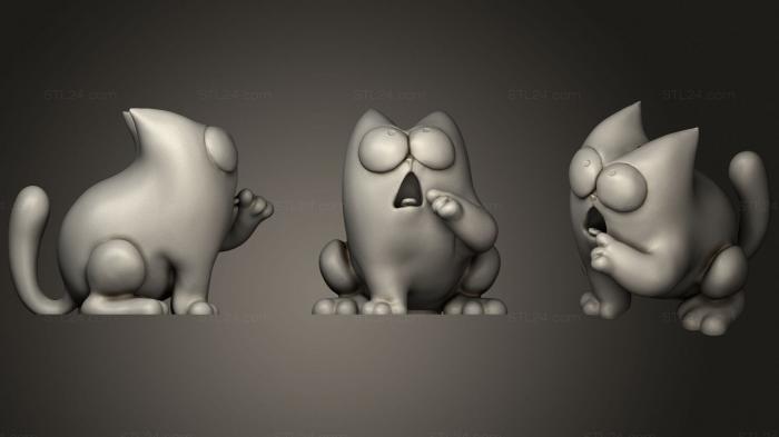Animal figurines (Cat cartoon, STKJ_1989) 3D models for cnc