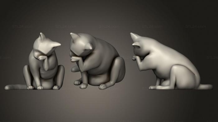 Animal figurines (Cat scaled, STKJ_1991) 3D models for cnc