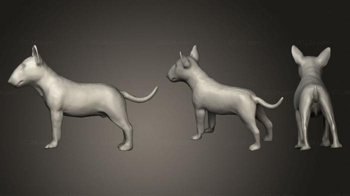 Animal figurines (Chien bull terrier v2, STKJ_2010) 3D models for cnc