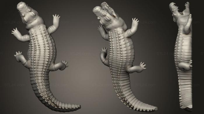 Статуэтки животных (Кокодрило, STKJ_2036) 3D модель для ЧПУ станка