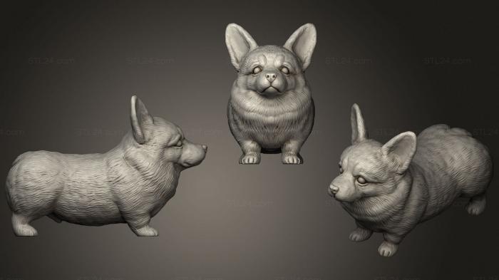 Статуэтки животных (Милый Корги, STKJ_2061) 3D модель для ЧПУ станка