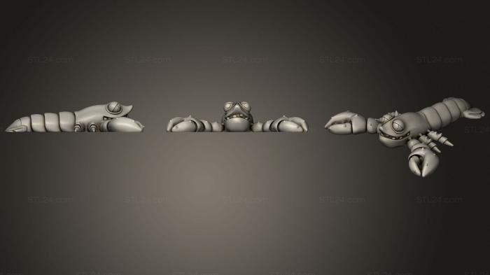 Animal figurines (Cute Flexi in Place Lobster, STKJ_2062) 3D models for cnc