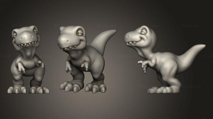 Статуэтки животных (Дин - Динозавр, STKJ_2078) 3D модель для ЧПУ станка