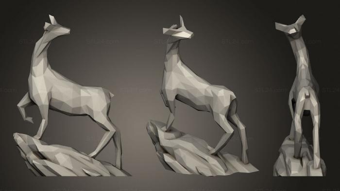 Статуэтки животных (Скульптура Оленя, STKJ_2081) 3D модель для ЧПУ станка