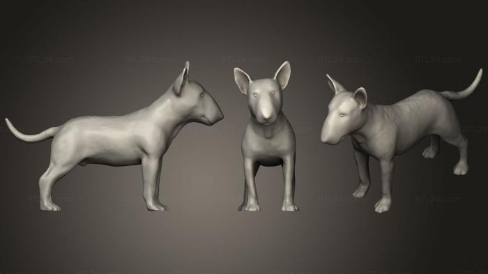 Статуэтки животных (Собака бультерьер, STKJ_2115) 3D модель для ЧПУ станка