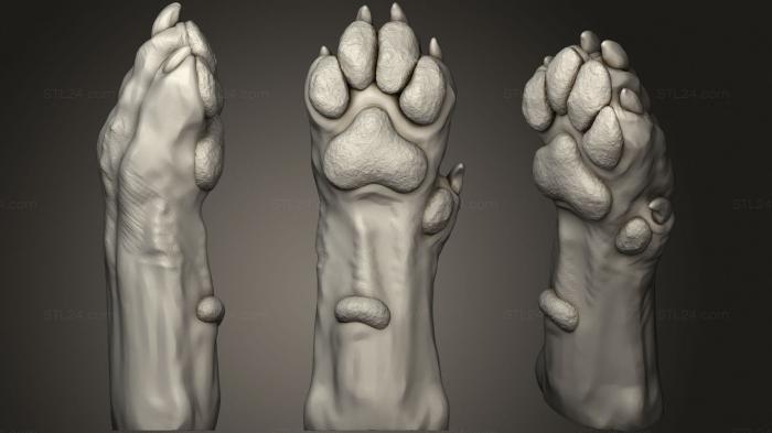 Animal figurines (Dog Paw 159, STKJ_2118) 3D models for cnc