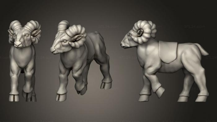 Статуэтки животных (Карликовый Рыцарь- Козел, STKJ_2140) 3D модель для ЧПУ станка