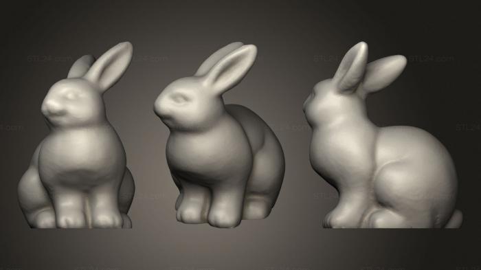 Статуэтки животных (Пасхальный Кролик Сидящий, STKJ_2145) 3D модель для ЧПУ станка