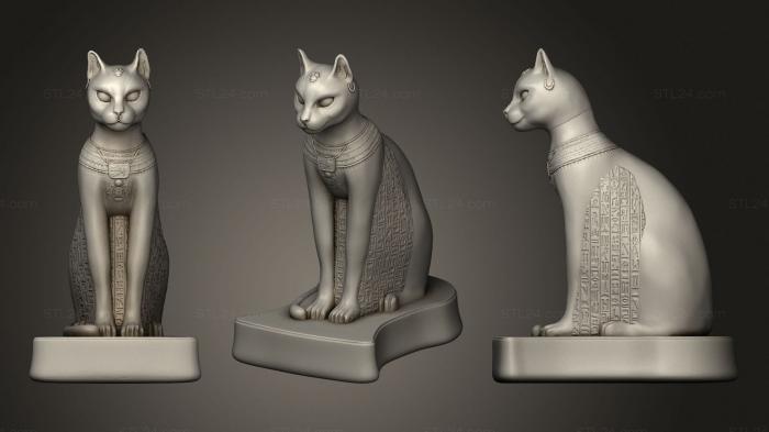 Статуэтки животных (Египетская кошка, STKJ_2148) 3D модель для ЧПУ станка
