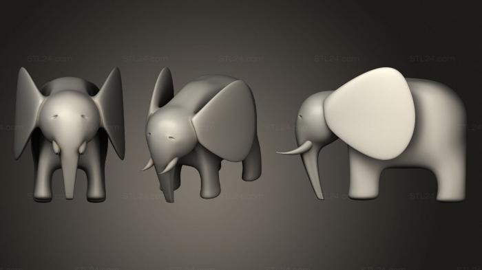Статуэтки животных (Слон 9, STKJ_2149) 3D модель для ЧПУ станка