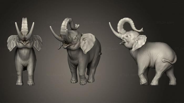 Статуэтки животных (Слон, STKJ_2152) 3D модель для ЧПУ станка