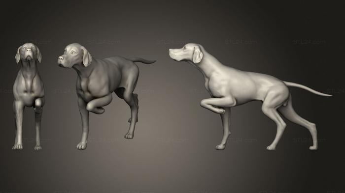 Статуэтки животных (Охота на энгпоинтера, STKJ_2155) 3D модель для ЧПУ станка