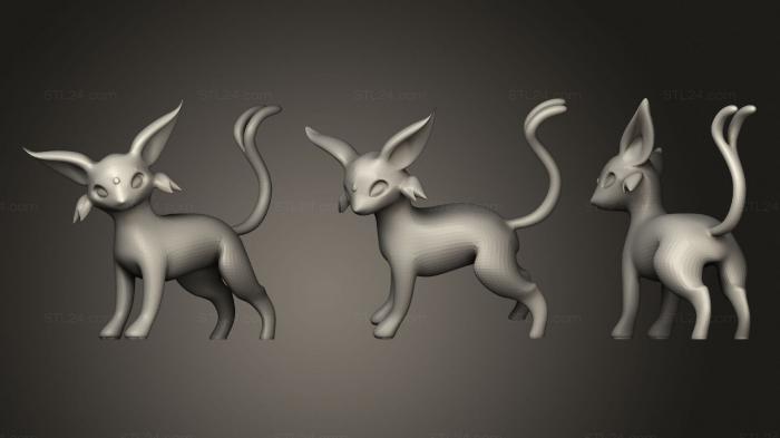 Статуэтки животных (Фигурка покемона Эспеона, STKJ_2157) 3D модель для ЧПУ станка
