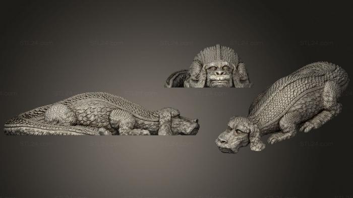 Статуэтки животных (Фалькор v1, STKJ_2160) 3D модель для ЧПУ станка