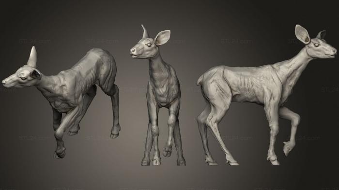 Animal figurines (Fawn Posed Rough 2, STKJ_2164) 3D models for cnc