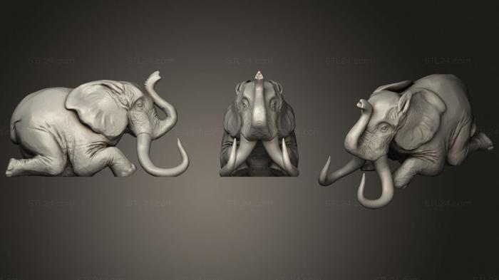 Статуэтки животных (Статуэтка Удивительной Силы Мраморного Слона, STKJ_2172) 3D модель для ЧПУ станка