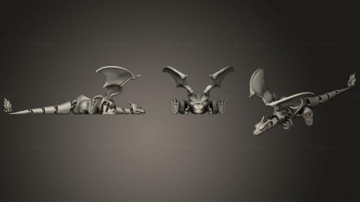 Статуэтки животных (Гибкий чаризард, STKJ_2185) 3D модель для ЧПУ станка