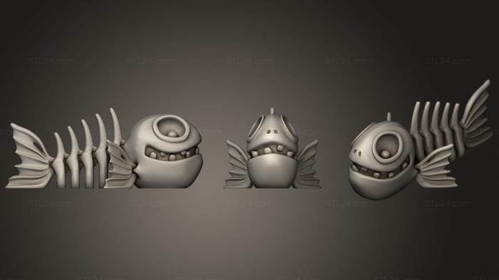Animal figurines (FLEXI IN PLACE FISH, STKJ_2191) 3D models for cnc