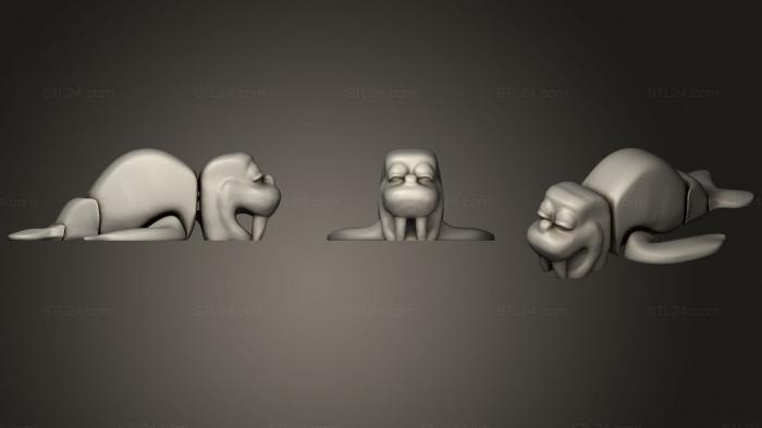 Статуэтки животных (Гибкий Морж, STKJ_2197) 3D модель для ЧПУ станка